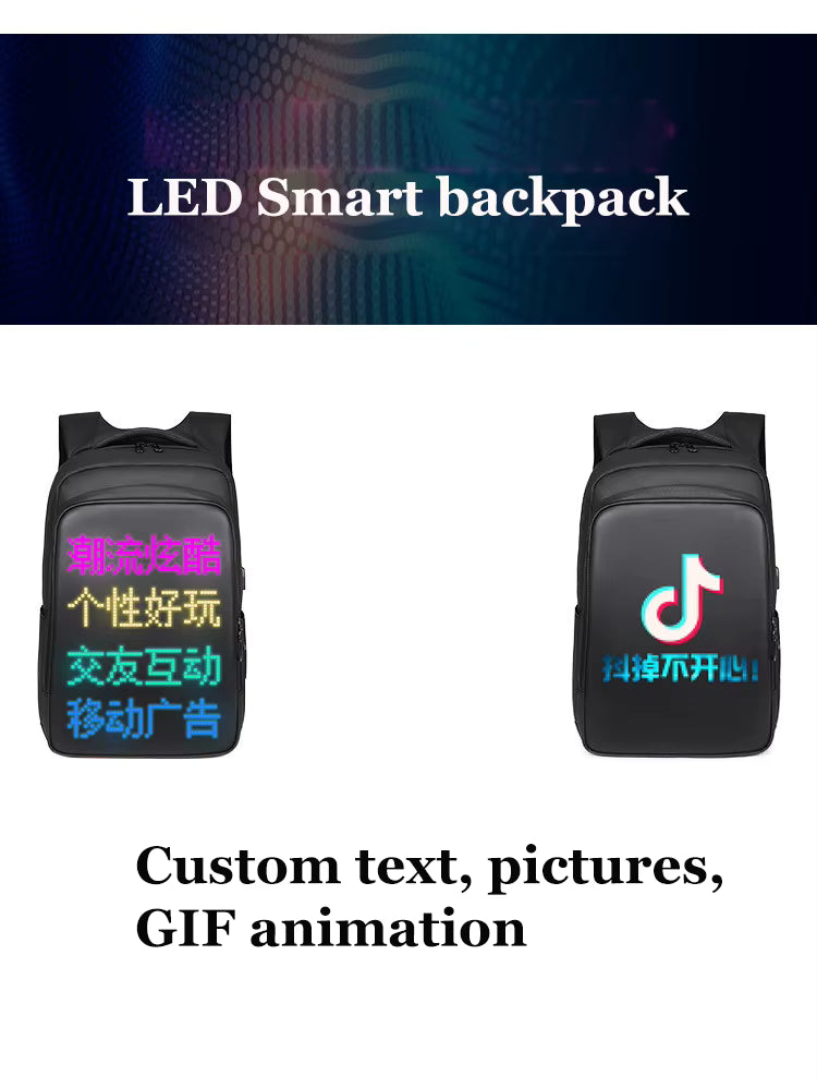 LED Display Backpack Business Travel DIY